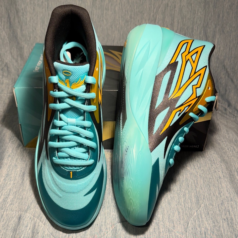 PUMA MB.02 LaMelo Ball Elektro Aqua 377590-01 Men’s 10.5 Basketball Shoes - Picture 15 of 15